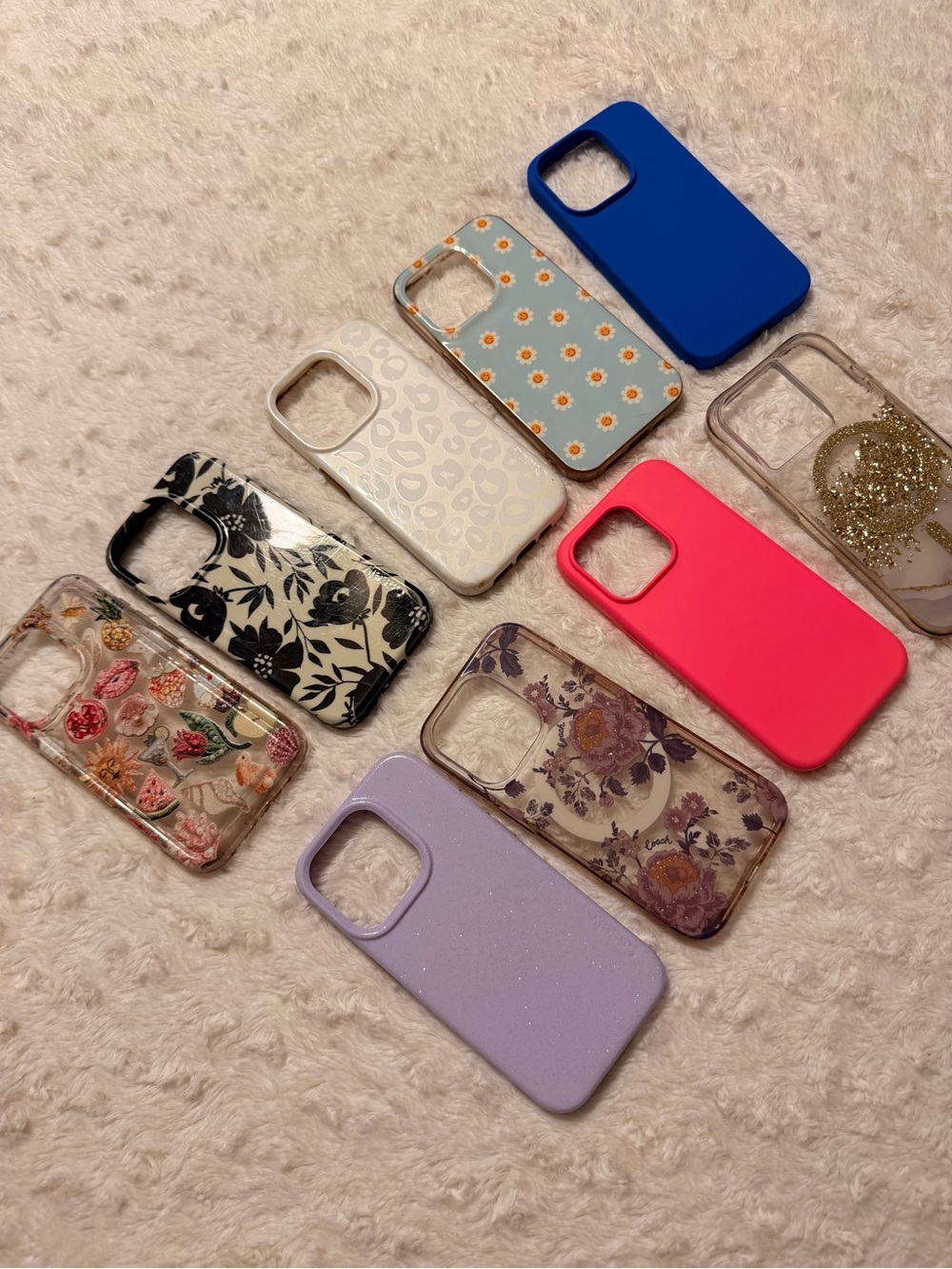 9  Used cases IPhone 15pro, mixed brands like Casely / Casemate / Coach